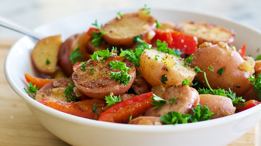 sausage and potatoes stir fry
