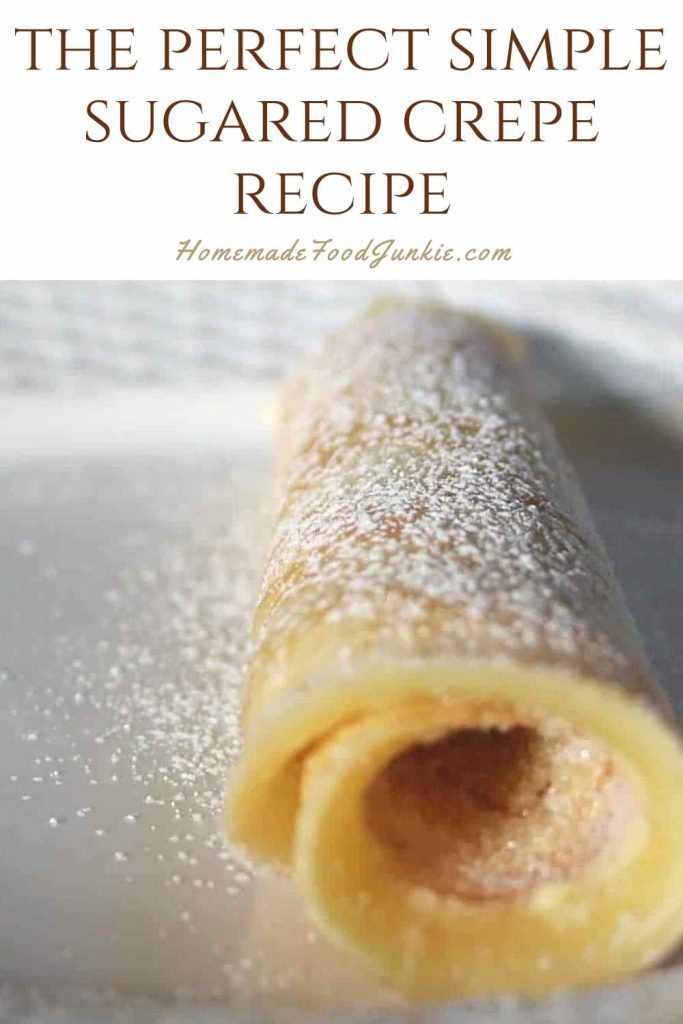 The perfect simple sugared sweet crepe recipe-pin image