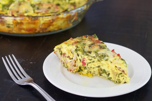 crustless spinach and bacon quiche