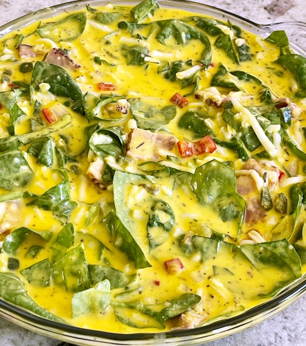 spinach and bacon quiche