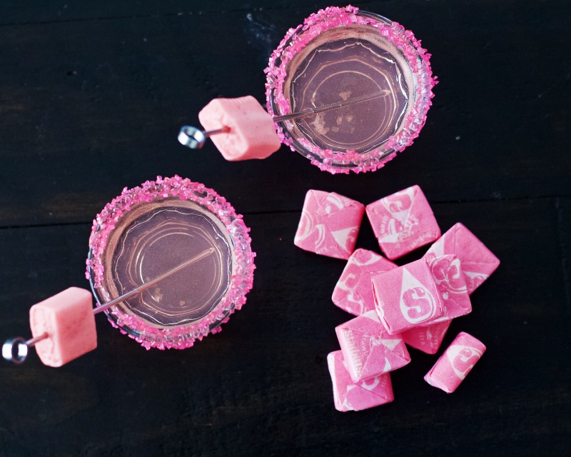 starburst shots on dark table