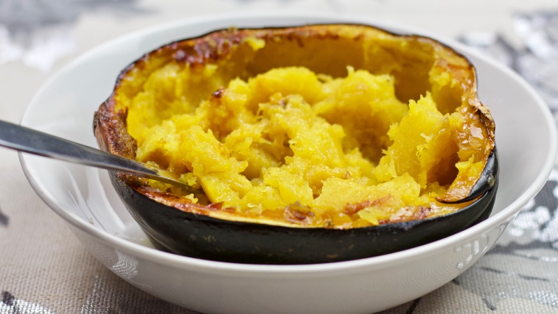 baked acorn squash mashed