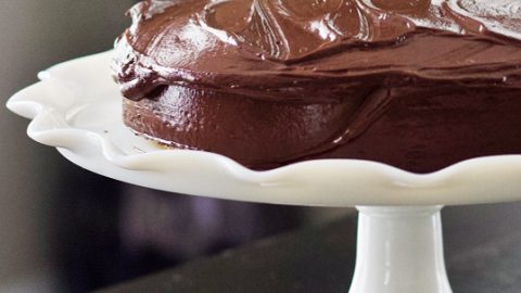 chocolate ganache on cake