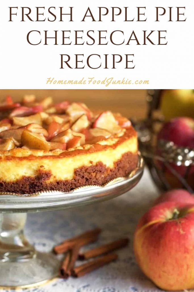Fresh apple pie cheesecake recipe-pin image