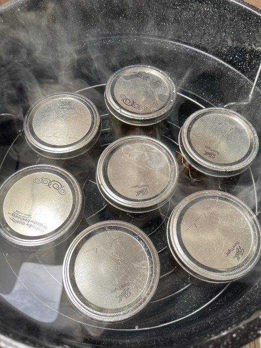waterbacth canner full of jars