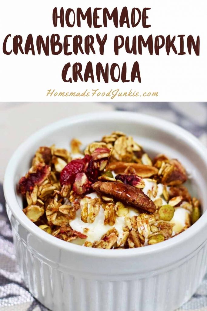 Homemade cranberry pumpkin granola-pin image