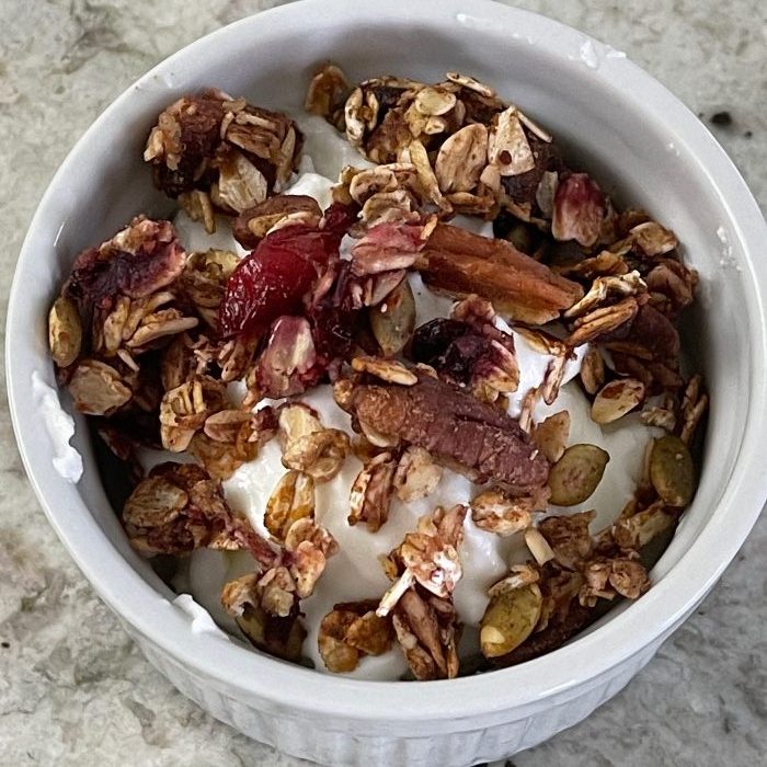 pumpkin granola with cranberries