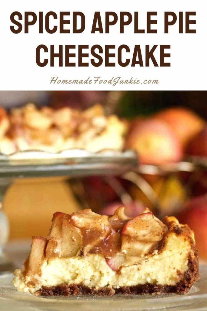 Spiced apple pie cheescake-pin image