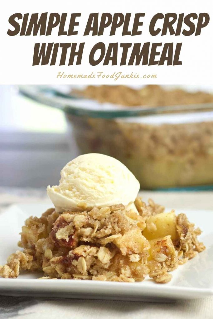 Simple apple crisp with oatmeal-pin image