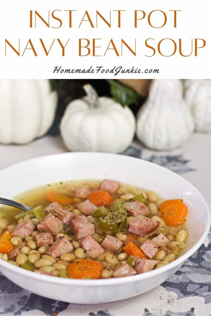 Instant pot navy bean soup-pin image