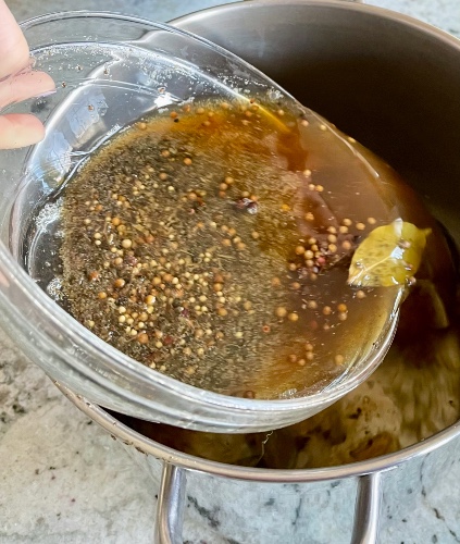 mixing buttermilk brine