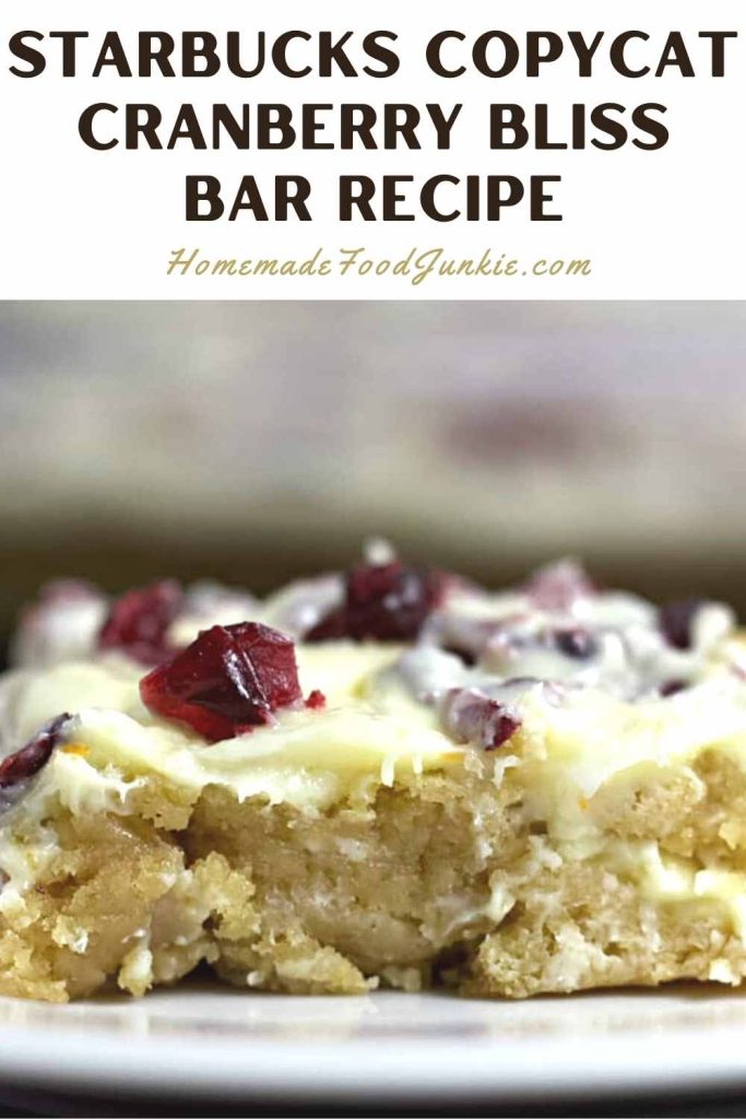 Starbucks copycat cranberry bliss bar recipe-pin image