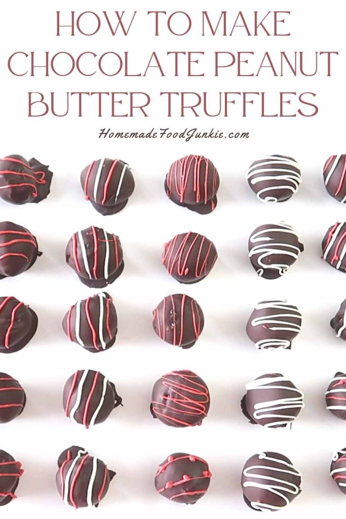 How to make chocolate peanut butter truffles-pin image