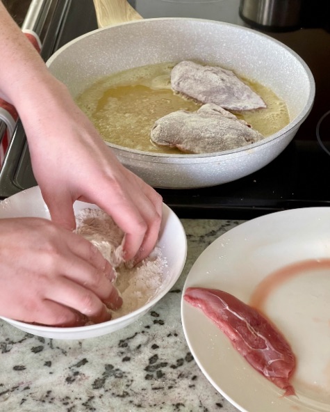 dredging pheasant breasts