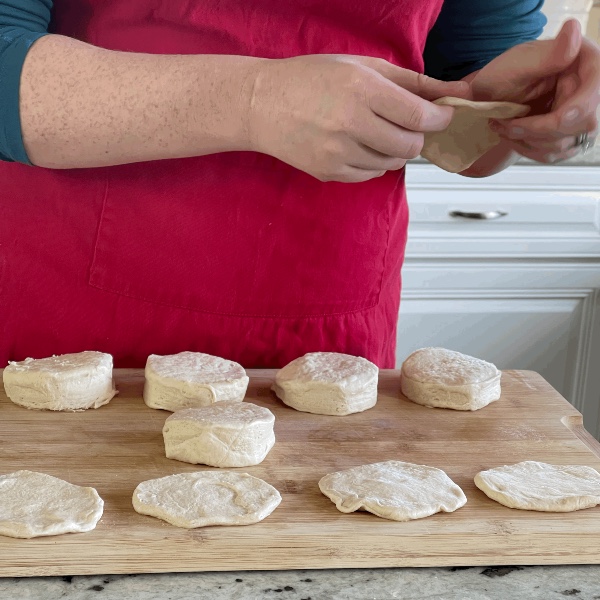 flattening cresent roll halves