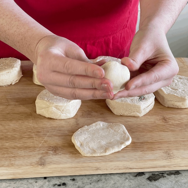 forming balls-pull apart bread