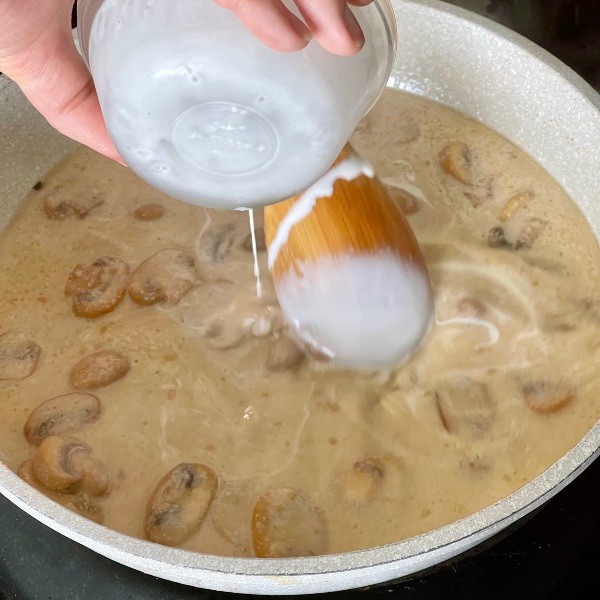 pouring in cream