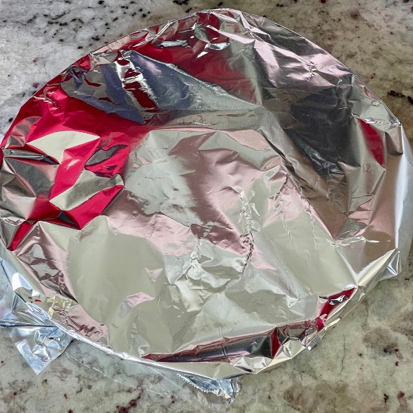 resting pheasant under foil.