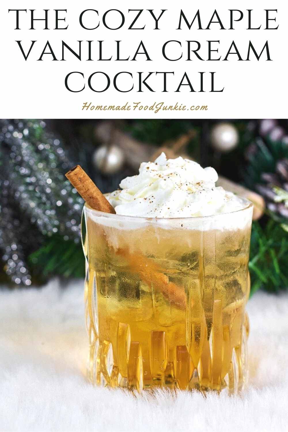 The cozy maple vanilla cream cocktail-pin image