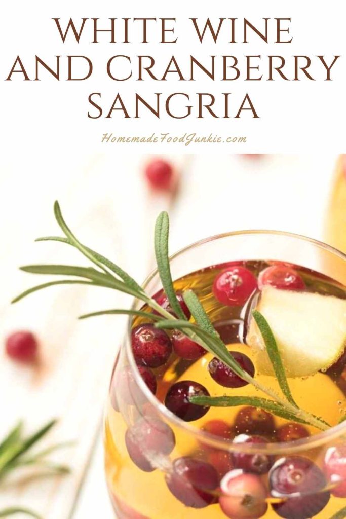 White wine and cranberry sangria-pin image