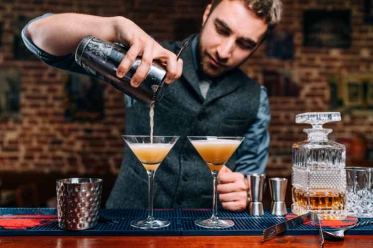 mixing cocktails