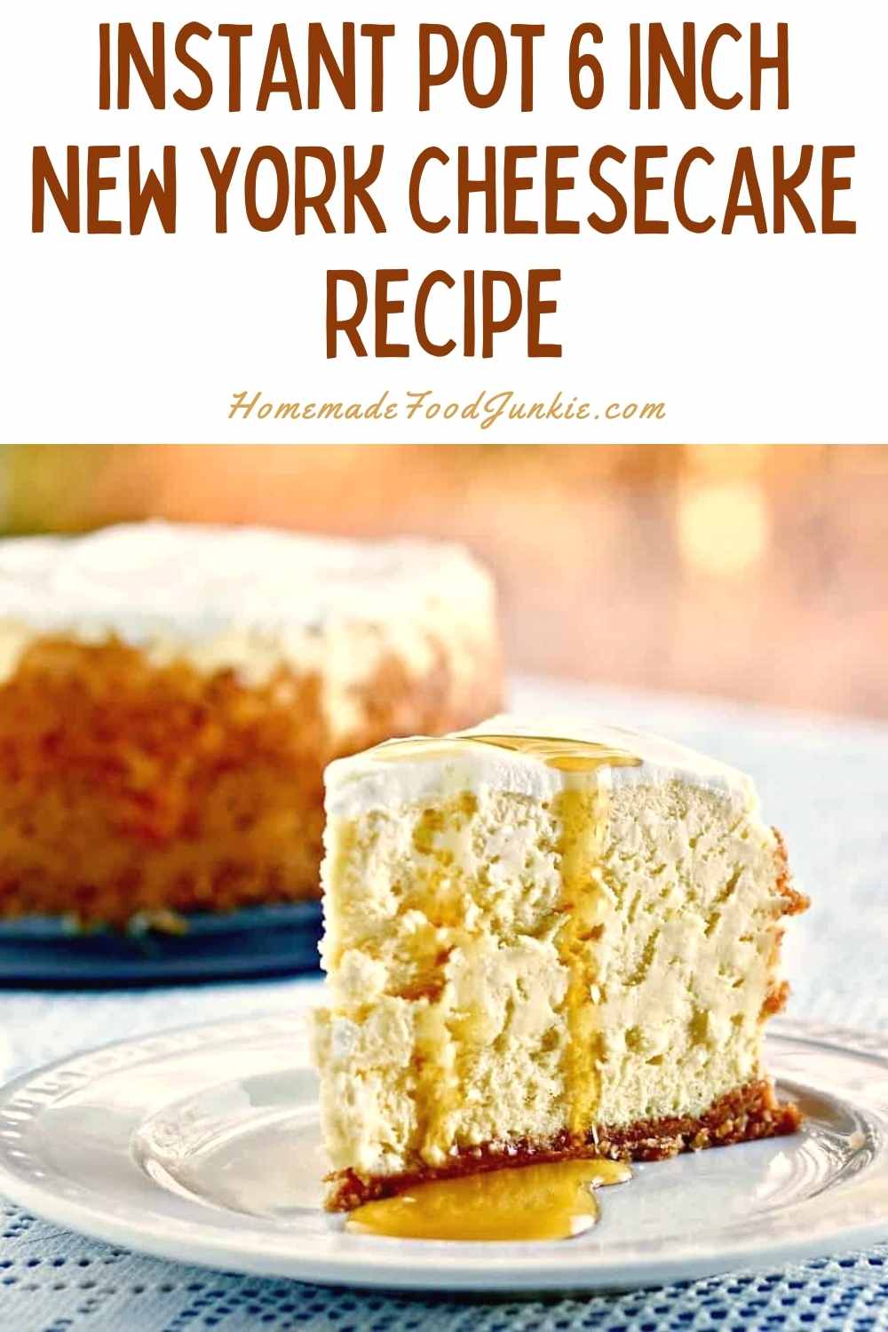 Blueberry Swirl Cheesecake with Blueberry Sauce 7 instant pot 6 inch new york cheesecake recipe-pin image