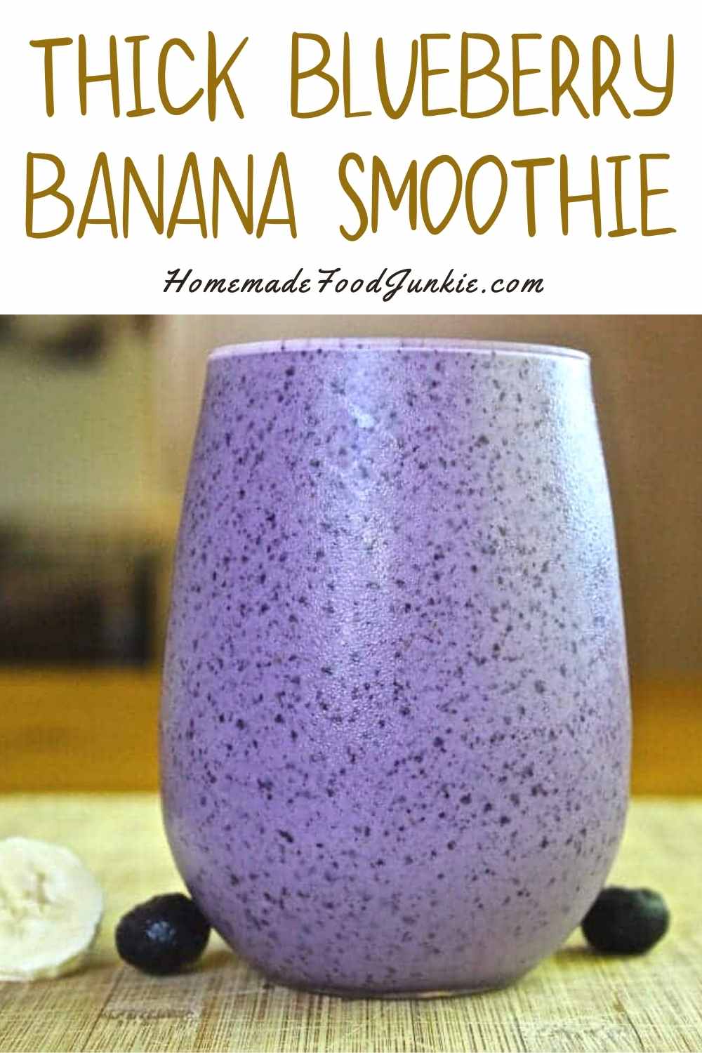 Thick blueberry banana smoothie-pin image