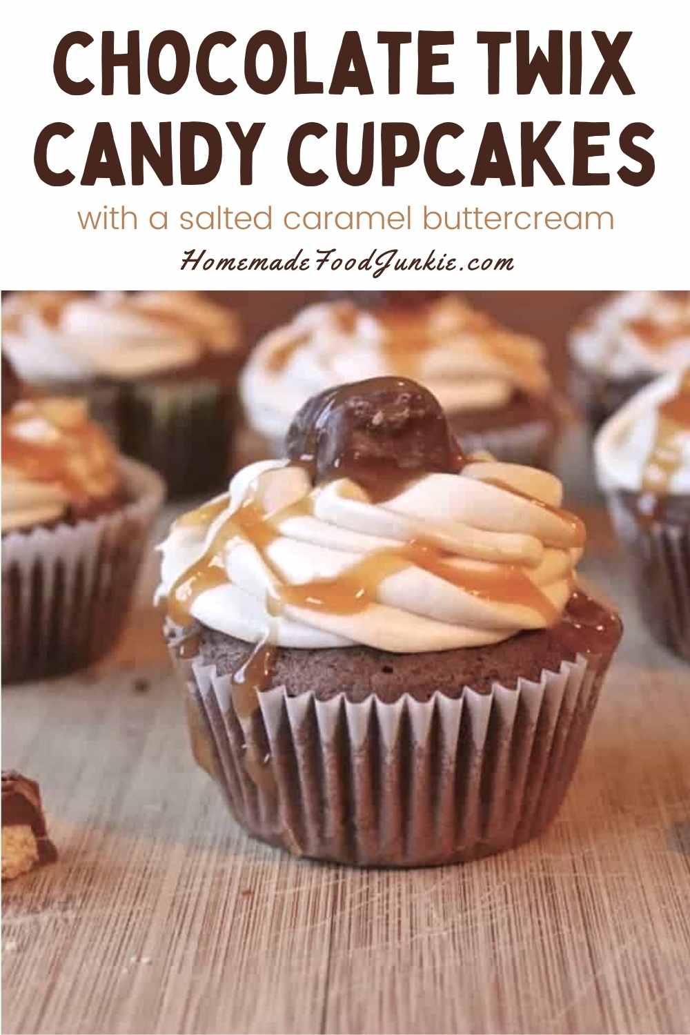 twix candy cupcakes-pin image