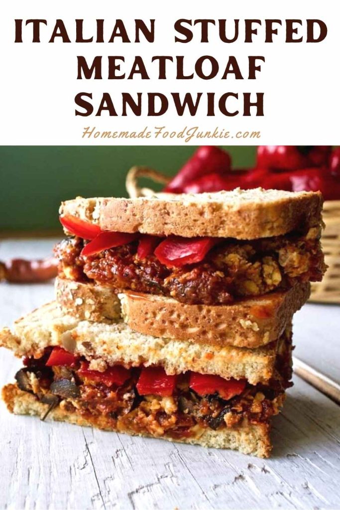 Italian stuffed meatloaf sandwich-pin image