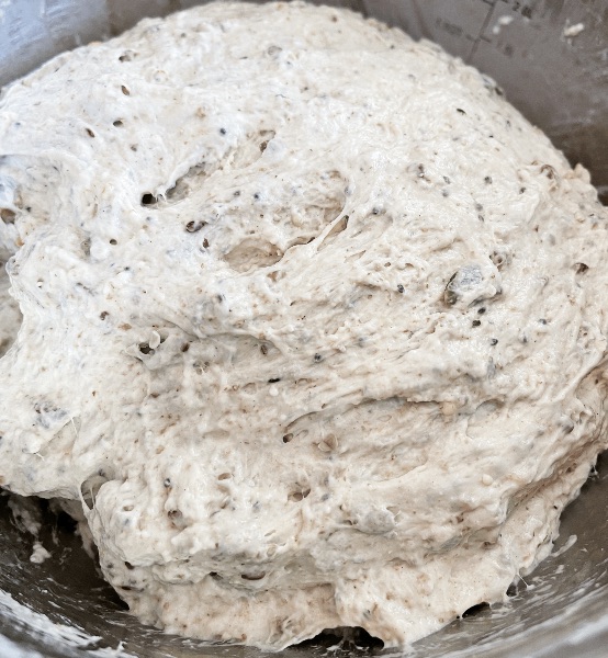 multigrain bread-stretch and folds