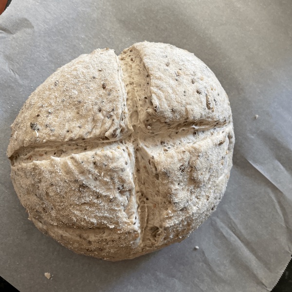 sourdough multigrain bread dough (wheat and rye)