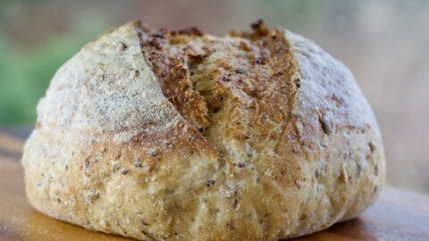 sourdough multiseed bread close up