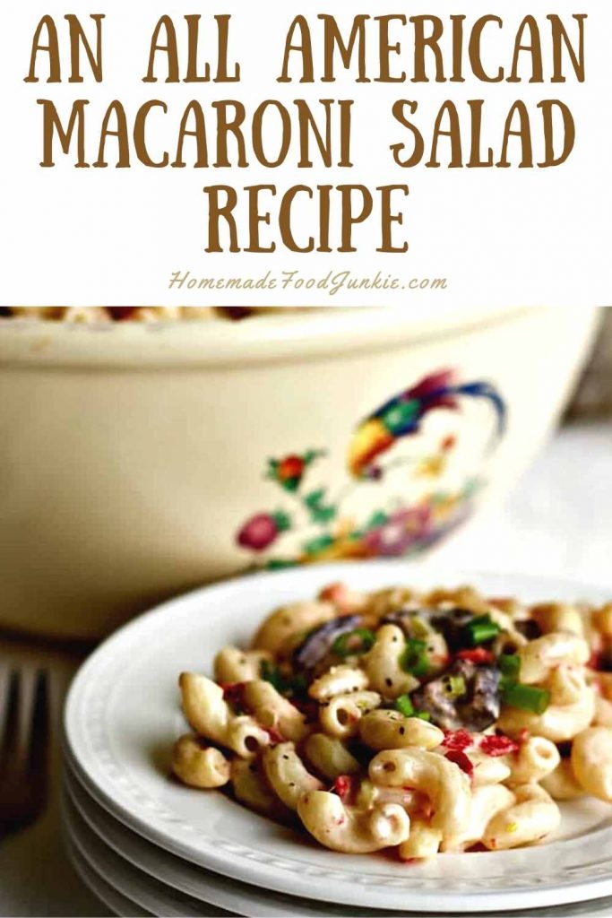 an all american macaroni salad recipe-pin image
