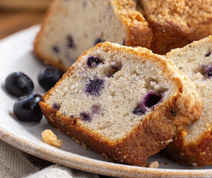 blueberry banana bread slice