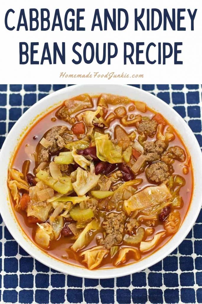 cabbage and kidney bean soup recipe-pin image