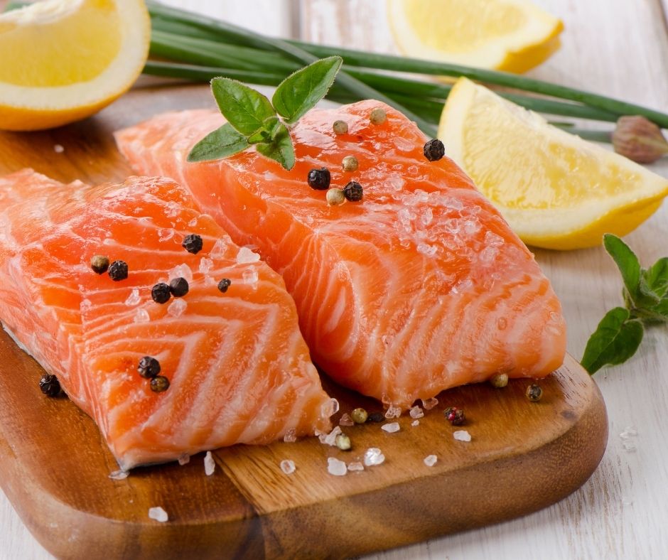 raw salmon filleta