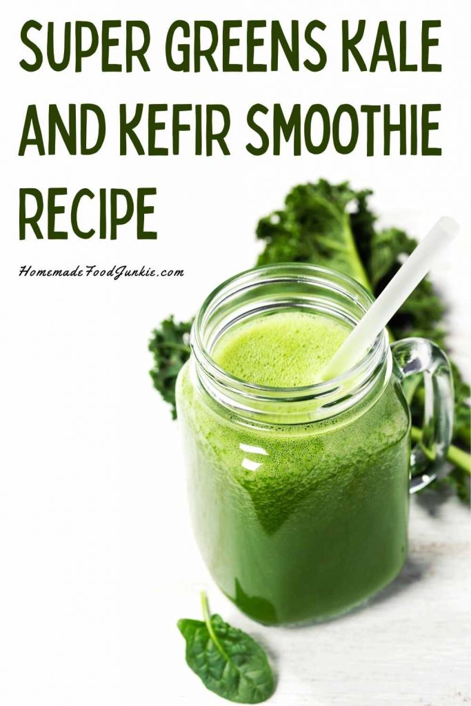 super greens kale and kefir smoothie recipe-pin image