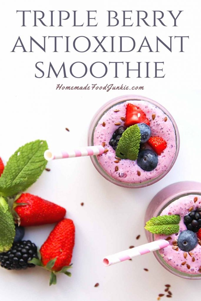 triple berry antioxidant smoothie-pin image