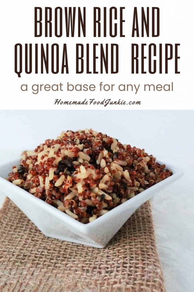 brown rice and quinoa recipe -pin image