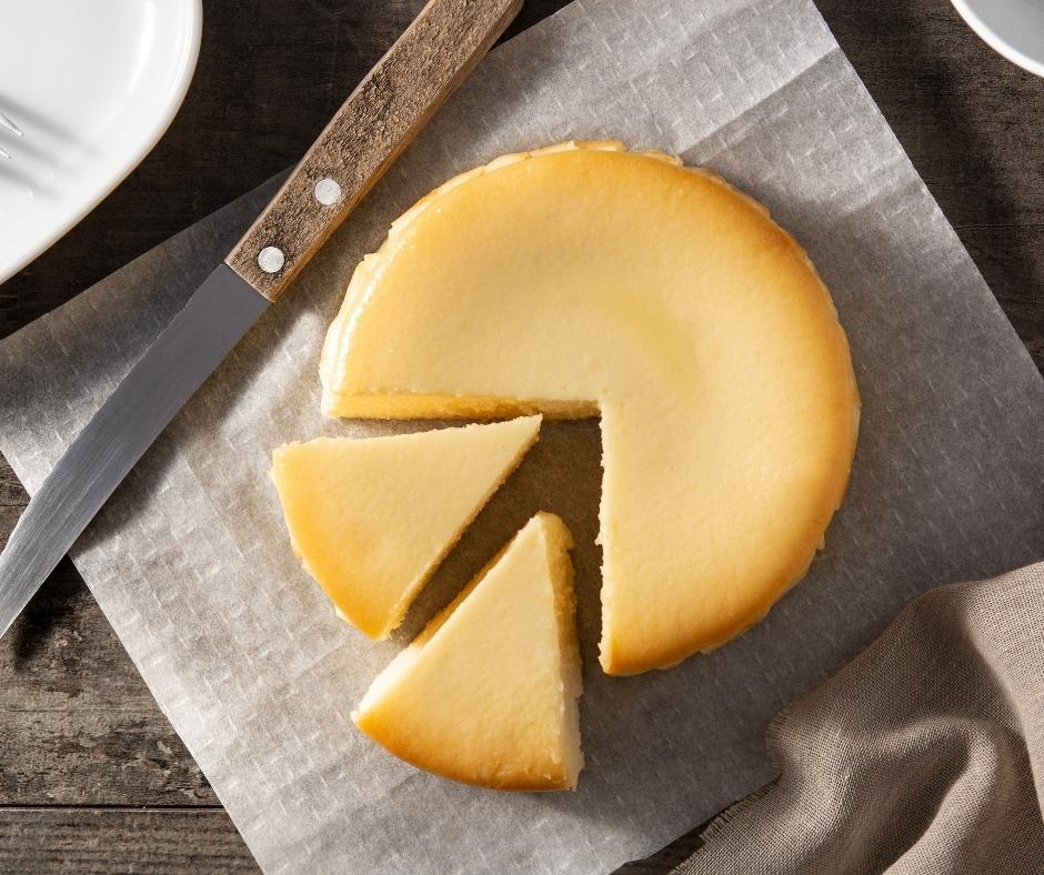 top down of crustless ny cheesecake