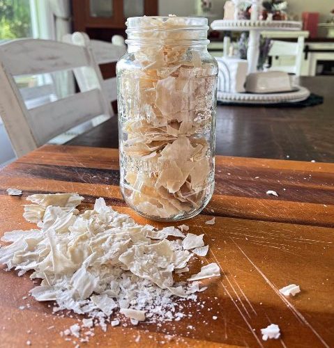 dried starter in jar
