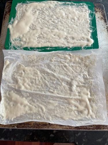 wet sourdough starter spread thin 