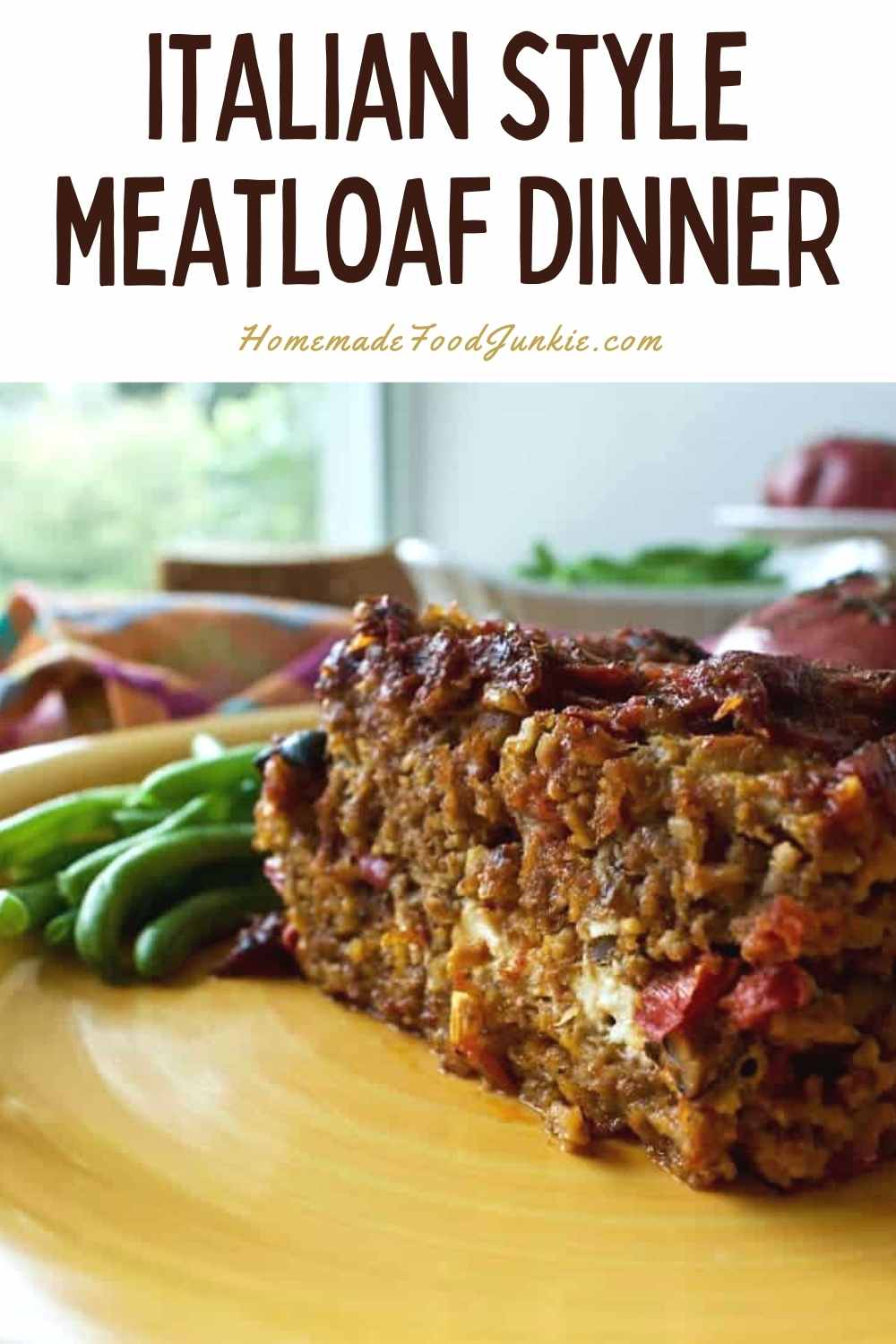 italian style meatloaf dinner-pin image