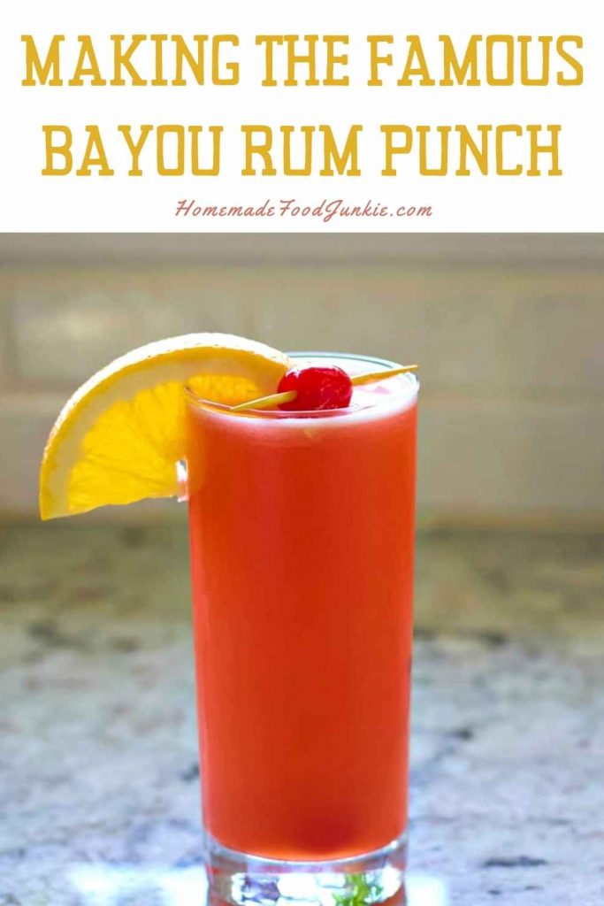 making the famous bayou rum punch-pin image