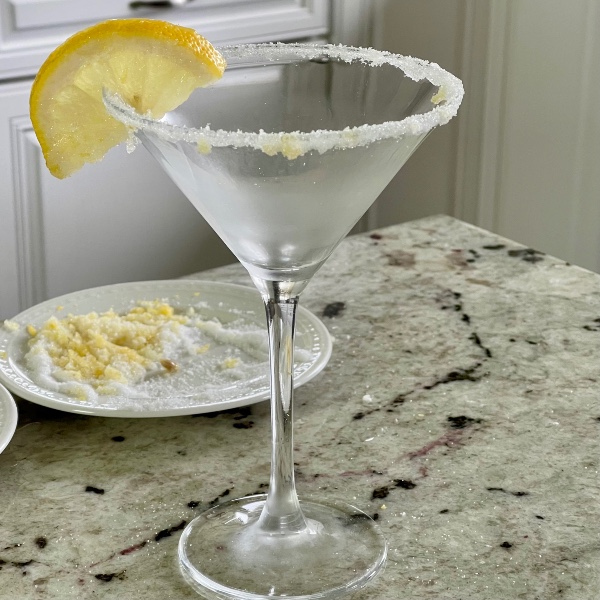 Simple Lemon Cake Martini Recipe 8 rimmed martini glass