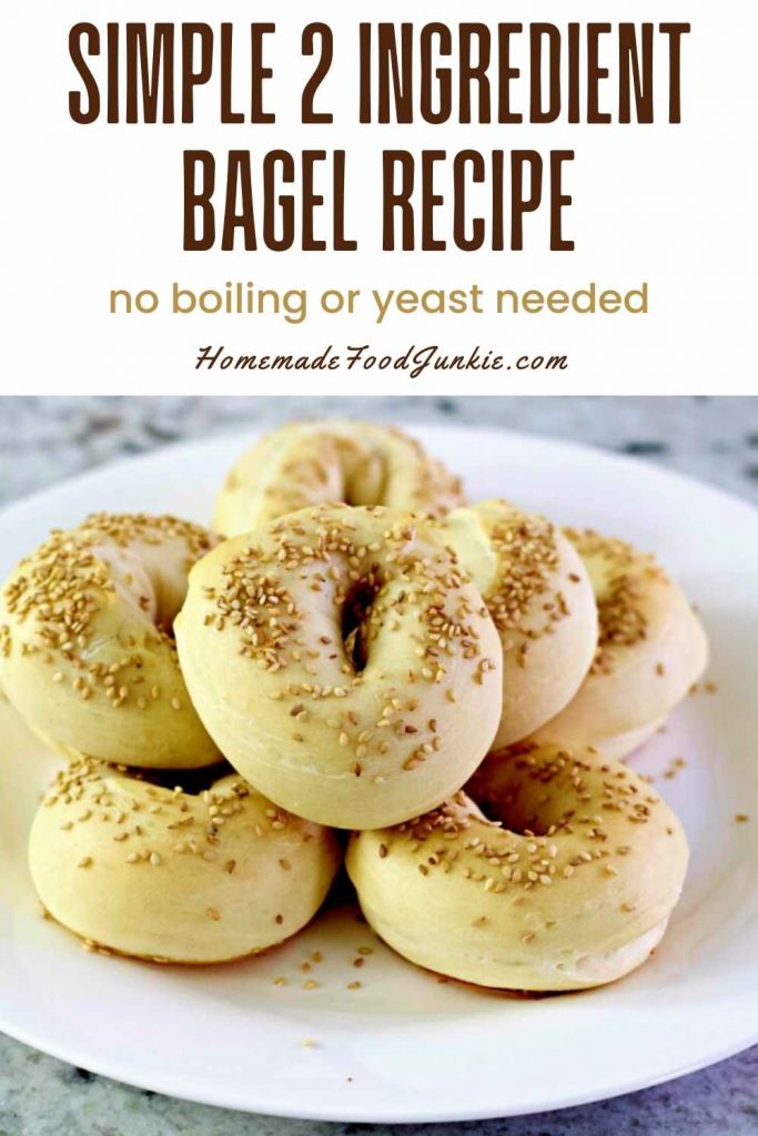 simple 2 ingredient bagel recipe-pin image