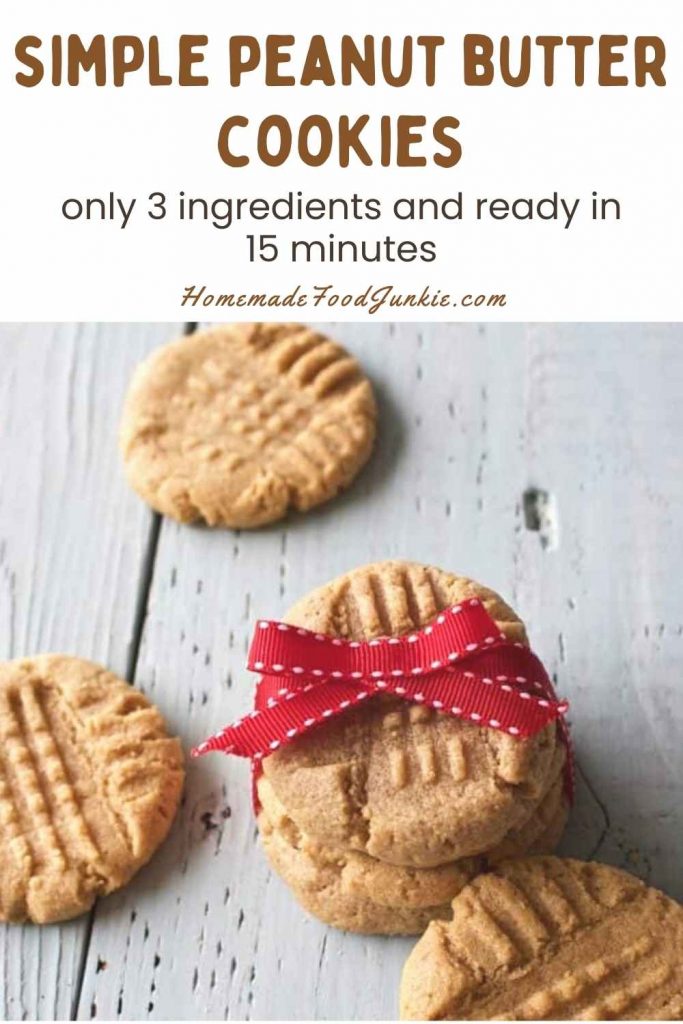 simple peanut butter cookies-pin image
