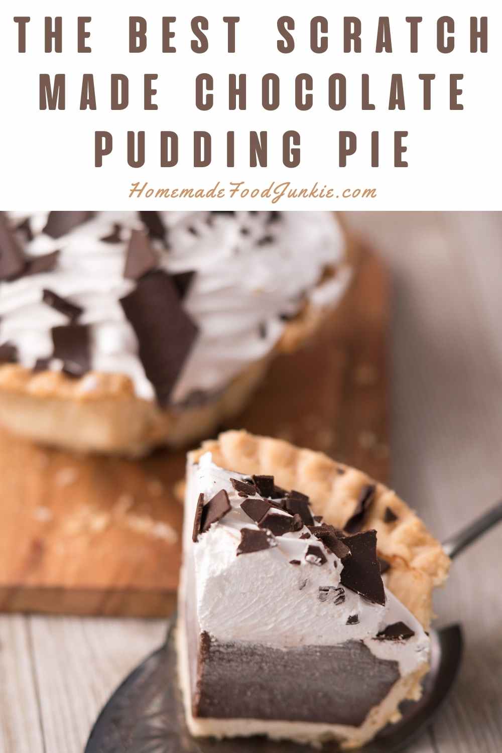 the best scratch made chocolate pudding pie-pin image