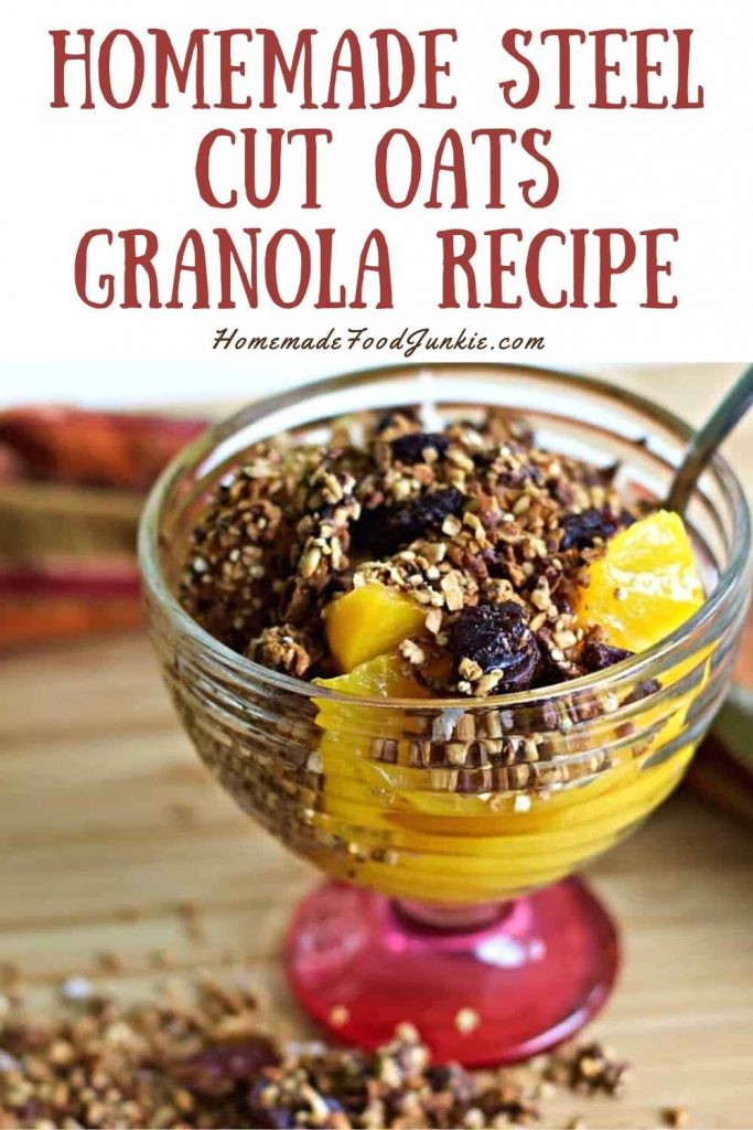 Steel Cut Oats Quinoa Gravel Granola 8 Homemade steel cut oats granola recipe-pin image