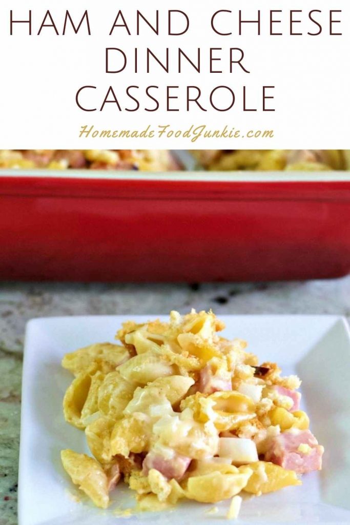 ham and cheese dinner casserole-pin image